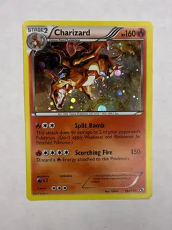 Pokemon Charizard Holo 19/113 Legendary Treasures Rare Fire Type Card - Image 2