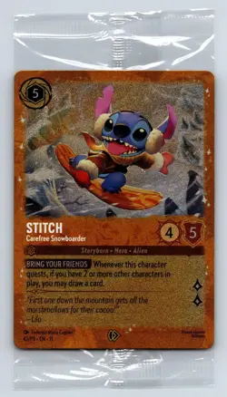 Stitch - Carefree Snowboarder Disney Lorcana Promo Cards Holo - Image 1