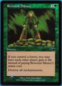 Reverent Silence FOIL Nemesis PLD Green Common MAGIC CARD (ID# 520470) ABUGames - Image 1