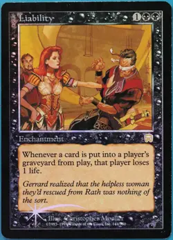 Liability FOIL Mercadian Masques HEAVILY PLD Black Rare CARD (517167) ABUGames - Image 1