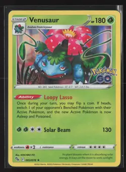 Venusaur Holo Rare Pokemon GO 003/078 NM Pokemon Card - Image 1