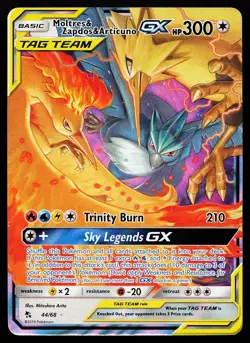 Moltres & Zapdos & Articuno GX 44/68 Holo Hidden Fates Pokemon Card - Image 1