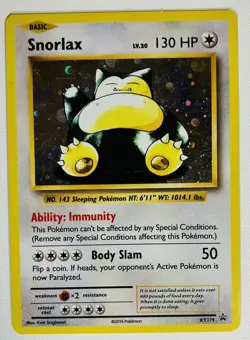 Pokemon Snorlax XY179 Holo Black Star Promo TCG Card 2016 LP - Image 1