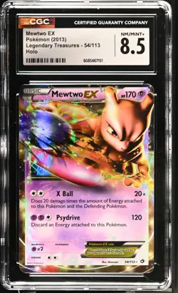 CGC 8.5 Mewtwo EX 2013 Legendary Treasures 54/113 Holo Pokemon Card - Image 1