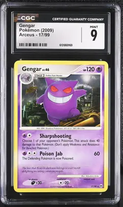 CGC 9 MINT Gengar 17/99 Arceus Non Holo Pokemon Card - Image 1