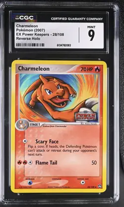 CGC 9 MINT Charmeleon 28/108 EX Power Keepers Reverse Holo Stamped Pokemon Card - Image 1