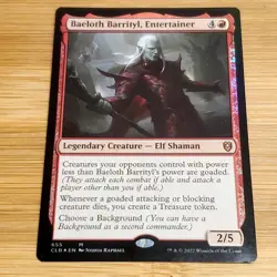 Baeloth, Barrityl, Entertainer, Foil, Commander Legends Baldur's Gate MTG 001 - Image 1