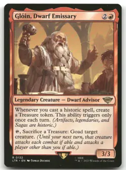 Gloin, Dwarf Emissary #132 (NM) Lord of the Rings LTR Magic MTG - Image 1