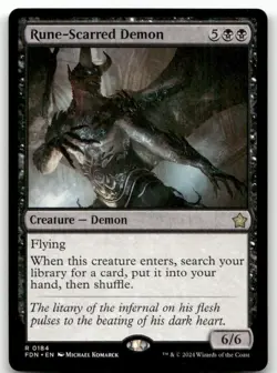 Rune-Scarred Demon #184 (NM) Foundations FDN Magic MTG - Image 1
