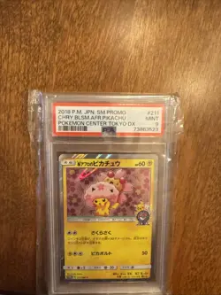 PSA 9 Cherry Blossom Afro Pikachu Pokemon Card 211/SM-P Tokyo DX Promo Japanese - Image 1