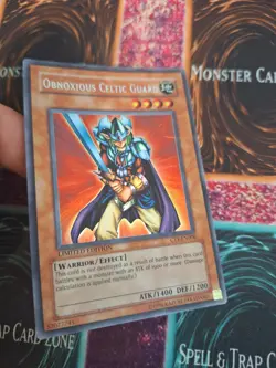 Yugioh Obnoxious Celtic Guard CT1-EN006 Secret Super Rare Misprint Limited MP - Image 2