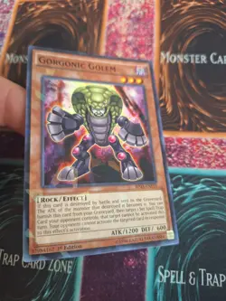 Yugioh Gorgonic Golem BP03-EN110 Shatterfoil Rare 1st Edition Near Mint - Image 2