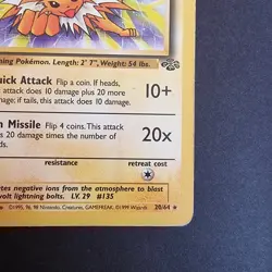 20/64 Jolteon HP Jungle Regular Rare Pokemon TCG Card - Image 4