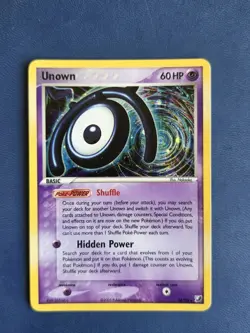 Unown M/28 Holo Rare Pokemon Card EX Unseen Forces 2005 - NM - Image 1