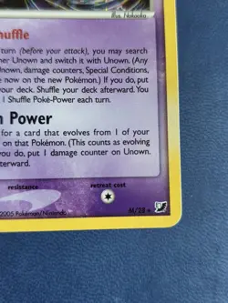 Unown M/28 Holo Rare Pokemon Card EX Unseen Forces 2005 - NM - Image 4