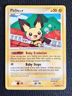Pokemon TCG Pichu 25/99 Arceus Platinum Regular Rare Pokemon Card - Light Play - Image 1