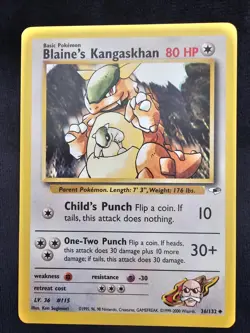 Blaine's Kangaskhan 36/132 Gym Heroes WOTC Pokemon Card - Image 1