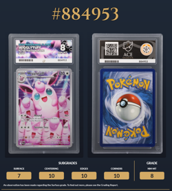 Pokemon Wigglytuff 105/094 Phantasmal Flames Ace 8 Graded Slab TCG English - Image 3
