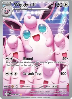 Nintendo Pokemon TCG Wigglytuff 105/094 Paldean Fates Rare Full Art Holo EN - Image 1