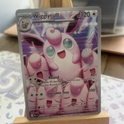 Pokemon TCG Wigglytuff 105/094 Paldean Fates Stage 1 Rare Holo 120 HP - Image 1
