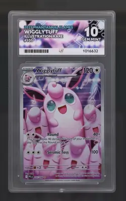 Pokemon TCG Wigglytuff 105/094 Phantasmal Flames IR ACE 10 Gem Mint - Image 1