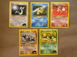5 Gym Heroes Pokemon Cards Dratini Bellsprout Psyduck Growlith Geodude NM - Image 1