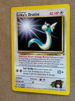 5 Gym Heroes Pokemon Cards Dratini Bellsprout Psyduck Growlith Geodude NM - Image 3