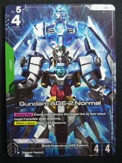 Gundam AGE-2 Normal GD03-019 LR+ Foil - Gundam Card #95 - Image 1