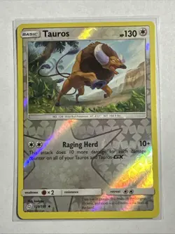 Tauros 129/181 Reverse Holo Card Sun & Moon - Team Up Pokemon TCG NM - Image 1
