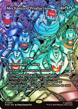 MTG Marvel Super Heroes Eternal MAR Mechanized Production 0057 Borderless FOIL - Image 1
