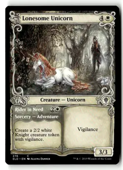 Lonesome Unicorn (Showcase) 276 Common Throne of Eldraine Magic: The Gathering - Image 1
