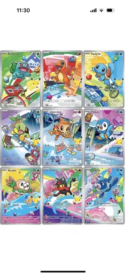 Pokemon 2026 First Partner Illustration Collection Series 1 Promo Set (9 Cards) - Image 1