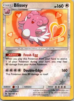 Blissey 102/145 Holo Holo Rare Guardians Rising Pokemon Holo Moderately Played - Image 1