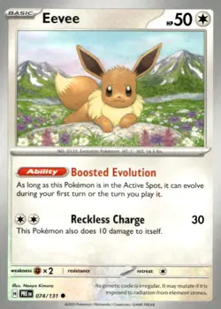 Eevee 074/131 Common Prismatic Evolutions Pokemon Lightly Played - Image 1