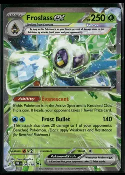 Pokemon Froslass ex Double Rare 003/182 PAR SV04: Paradox Rift NM - Image 1