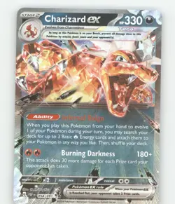 CHARIZARD EX 091 DOUBLE RARE PALDEAN FATES POKEMON HOLO NEAR MINT - Image 1