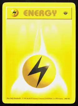 Lightning Energy 100/102 Common Base Set Shadowless Pokemon 1st Edition 2-4-8 - Image 1