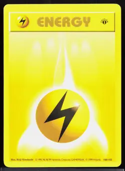 Lightning Energy 100/102 Common Base Set Shadowless Pokemon 1st Edition 2-4-7 - Image 1