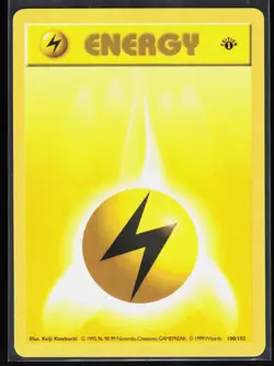 Lightning Energy 100/102 Common Base Set Shadowless Pokemon 1st Edition 2-4-10 - Image 1