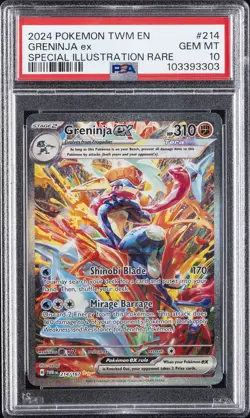 2024 POKEMON TWM EN-TWILIGHT MASQUERADE #214 GRENINJA EX PSA 10 - Image 1