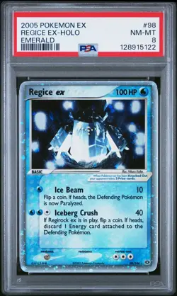 Pokemon EX: Emerald Regice ex #98/106 Holo PSA 8 NM-Mint Triple Swirl - Image 1