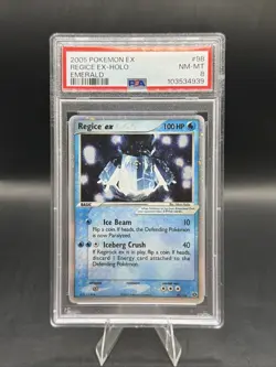 Pokemon EX: Emerald Regice ex 98/106 Holo PSA 8 NM-Mint Double Swirl - Image 1