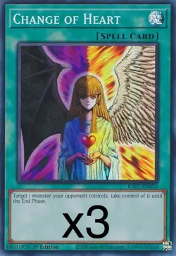 3X Yugioh Change of Heart RA01-EN050 Ultra Rare 1st Edition NM - Image 1