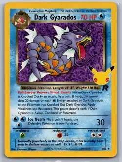 Dark Gyarados 82/82 Celebrations: Classic Collection Pokemon NM - Image 1