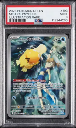 2025 POKEMON DRI EN-DESTINED RIVALS ILLUSTRATION RARE #193 MISTY'S PSYDUCK PSA 9 - Image 1