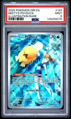 2025 POKEMON DRI EN-DESTINED RIVALS ILLUSTRATION RARE #193 MISTY'S PSYDUCK PSA 9 - Image 1