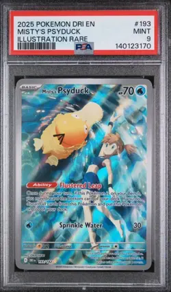 2025 POKEMON DRI EN-DESTINED RIVALS ILLUSTRATION RARE #193 MISTY'S PSYDUCK PSA 9 - Image 2