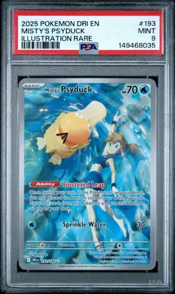 2025 POKEMON DRI EN-DESTINED RIVALS ILLUSTRATION RARE #193 MISTY'S PSYDUCK PSA 9 - Image 1