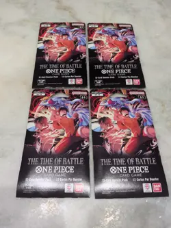 One Piece TCG OP-16 The Time Of Battle Sleeved Booster Packs English - Lot of 4 - Image 1