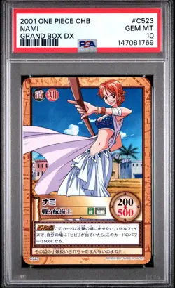 2001 Japanese One Piece CHB Nami C523 PSA 10 GEM MINT Grand DX - Image 3